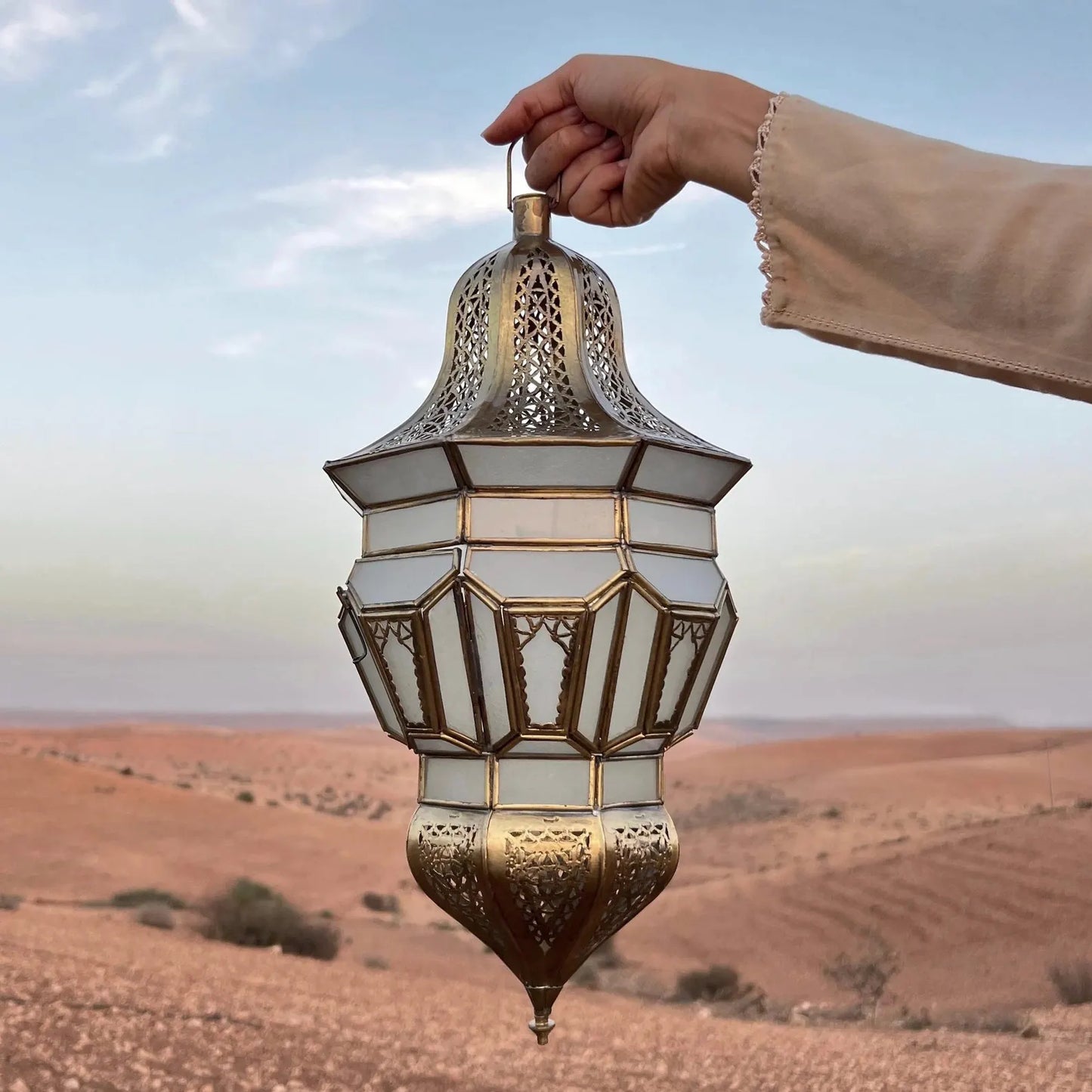 Large lantern, Moroccan hanging lantern, white multi glass candle holder, wedding light, Moroccan lamp, patio light, ceiling light