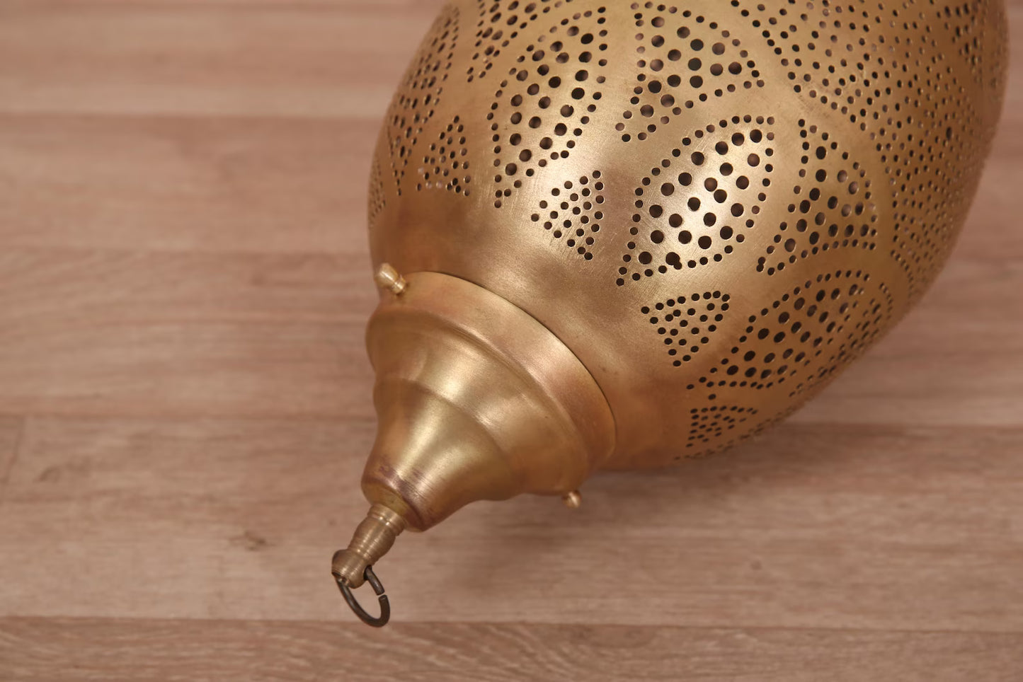 Handmade Moroccan Brass Pendant Light – Pierced Ceiling Lamp for Warm Shadows
